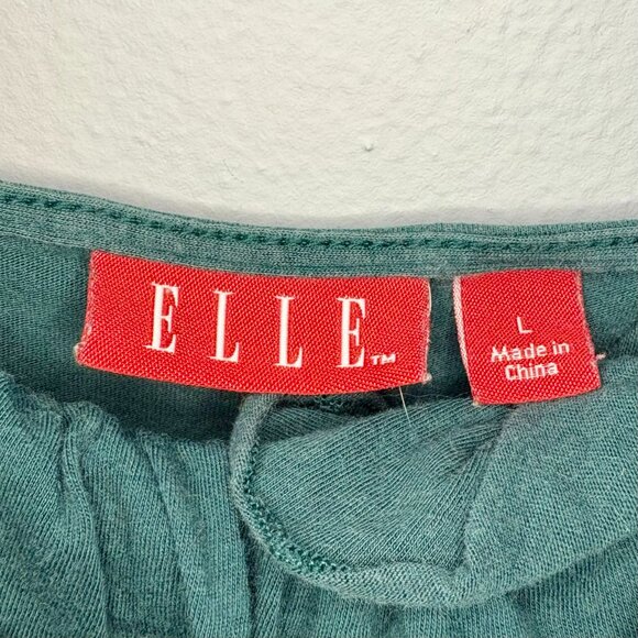 ELLE Size L Hunter Green Frilly Tank Top - Picture 4 of 4